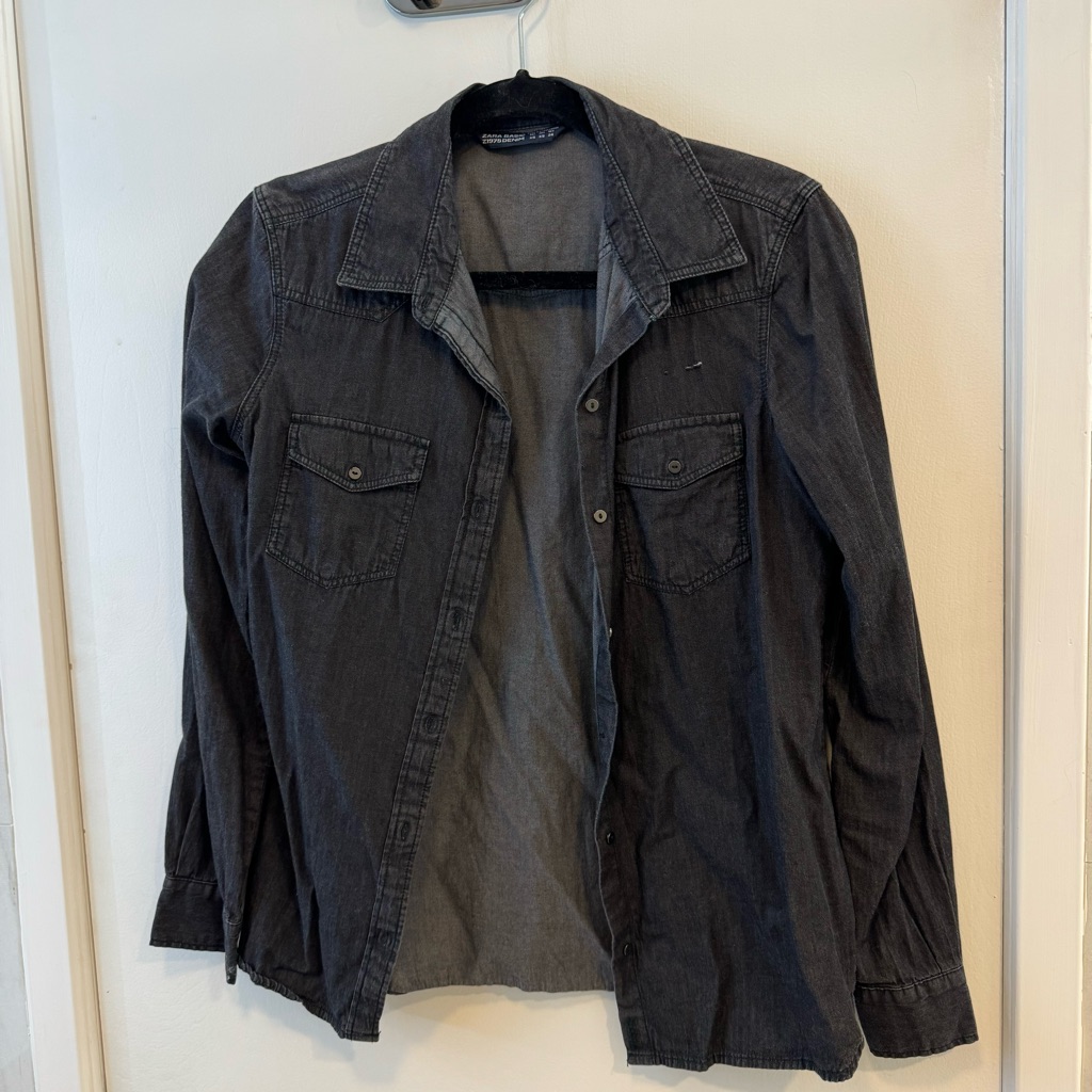 Black Jean Button Down